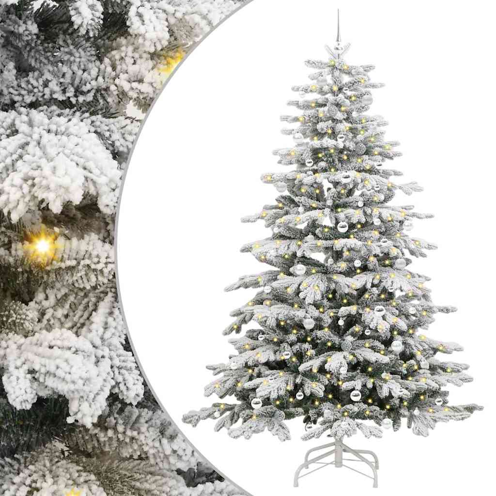 Artificial Hinged Christmas Tree White 240 cm PE and PVC