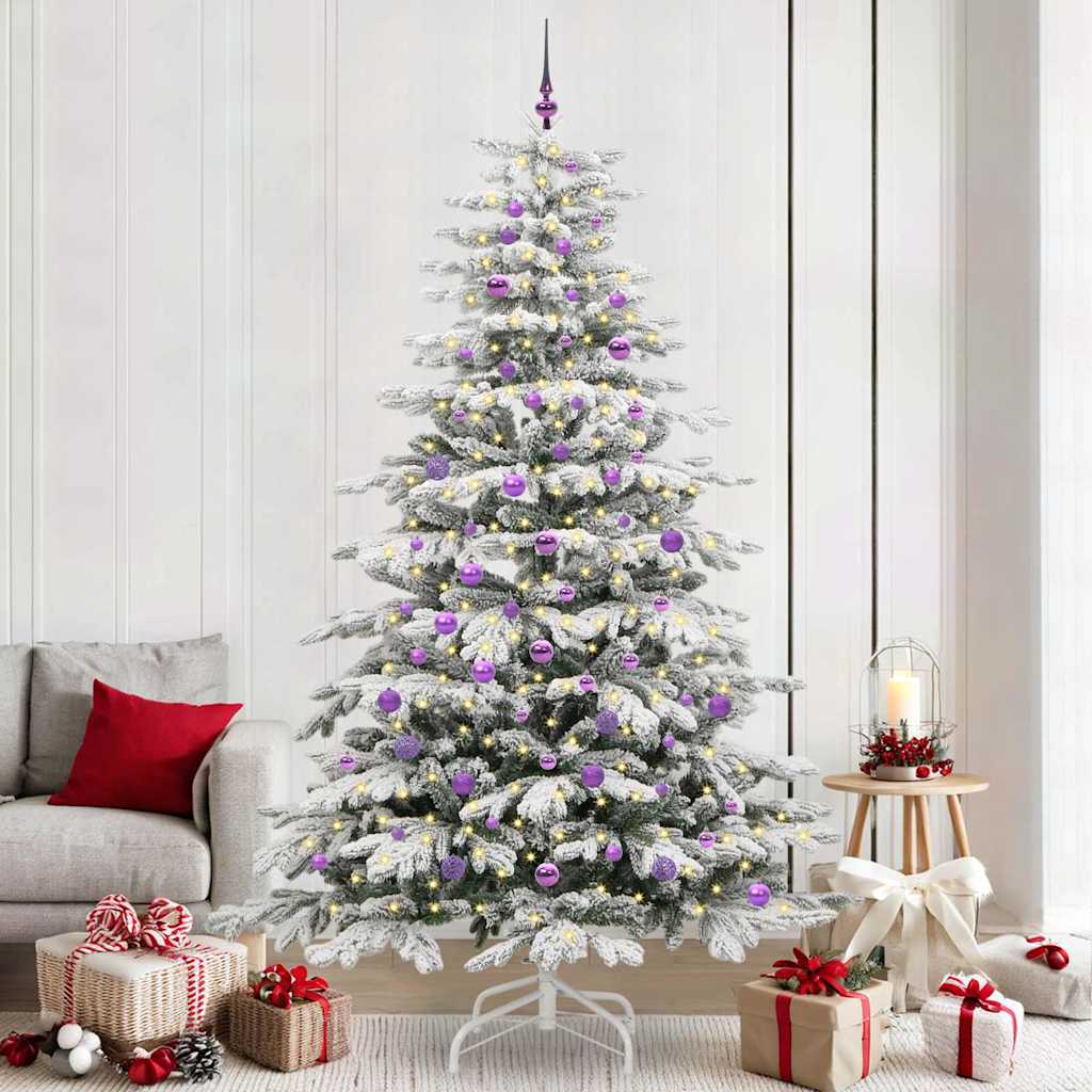 Artificial Hinged Christmas Tree White 240 cm PE and PVC