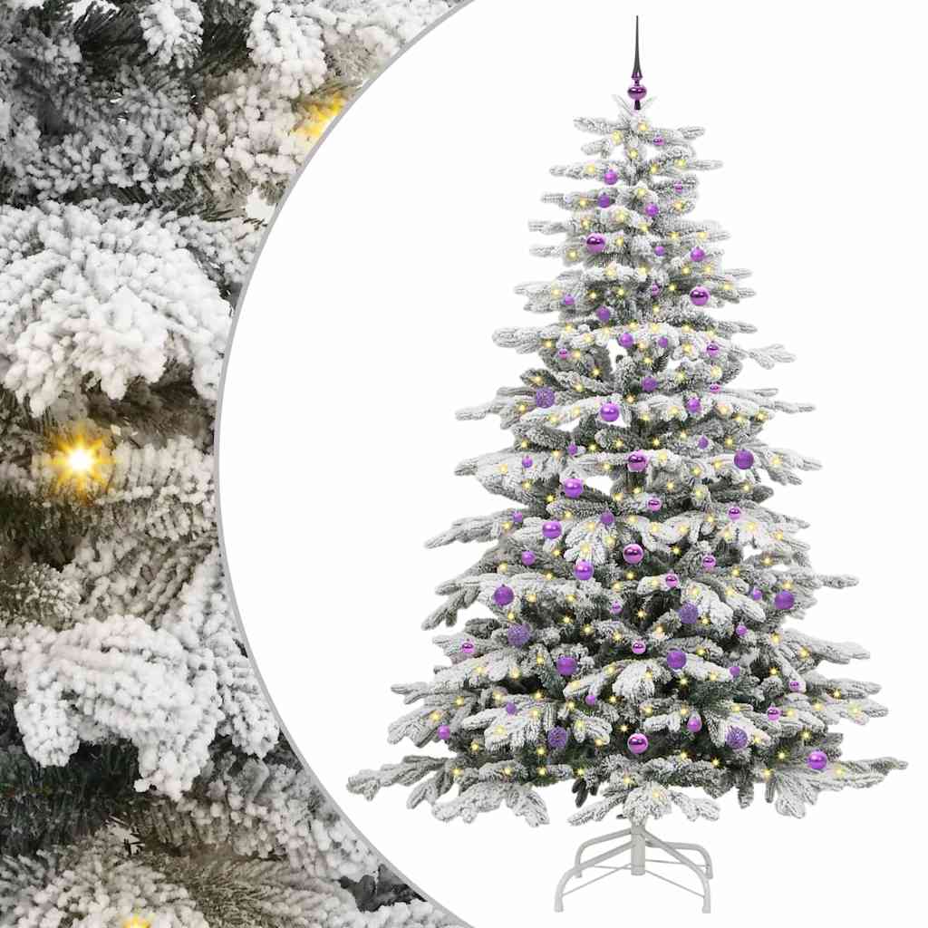 Artificial Hinged Christmas Tree White 240 cm PE and PVC