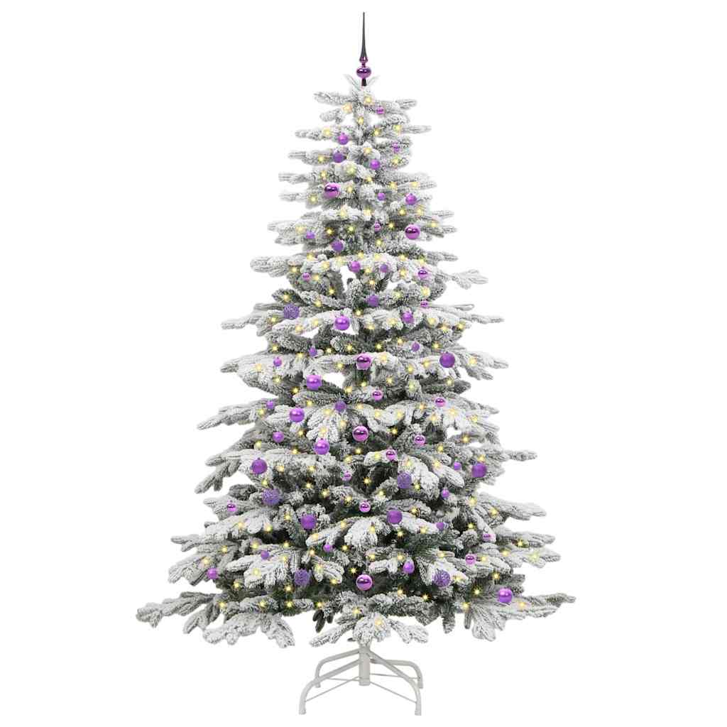 Artificial Hinged Christmas Tree White 240 cm PE and PVC