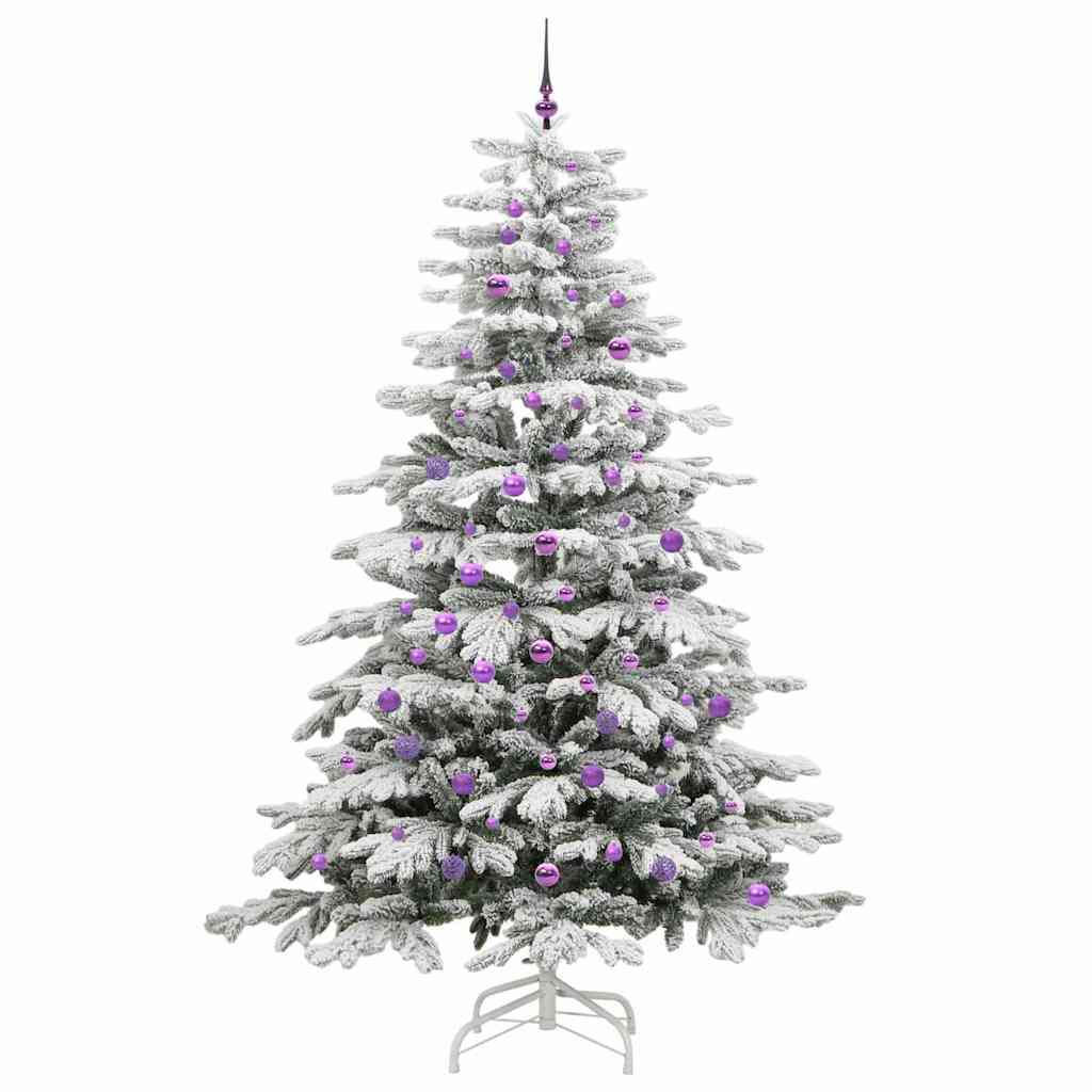 Artificial Hinged Christmas Tree White 240 cm PE and PVC
