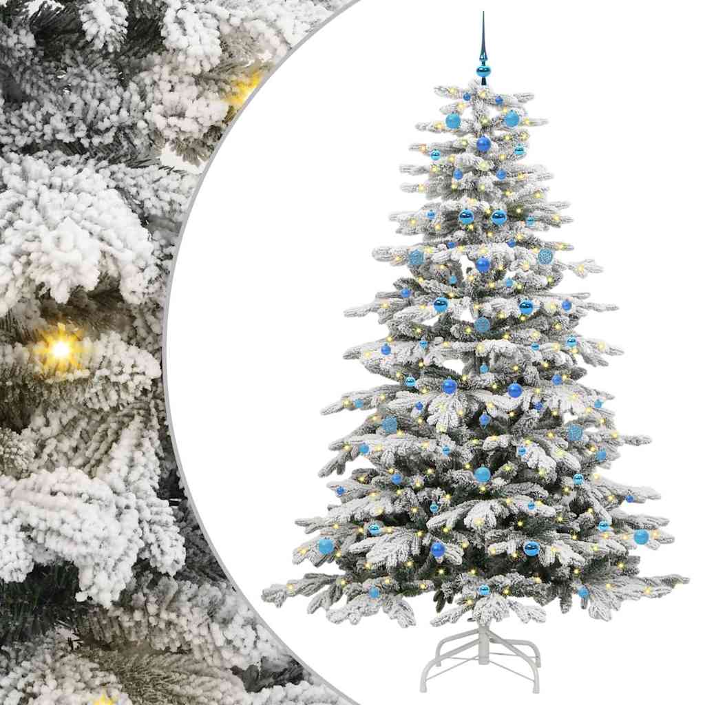Artificial Hinged Christmas Tree White 240 cm PE and PVC