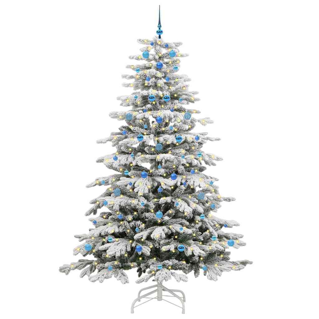 Artificial Hinged Christmas Tree White 240 cm PE and PVC