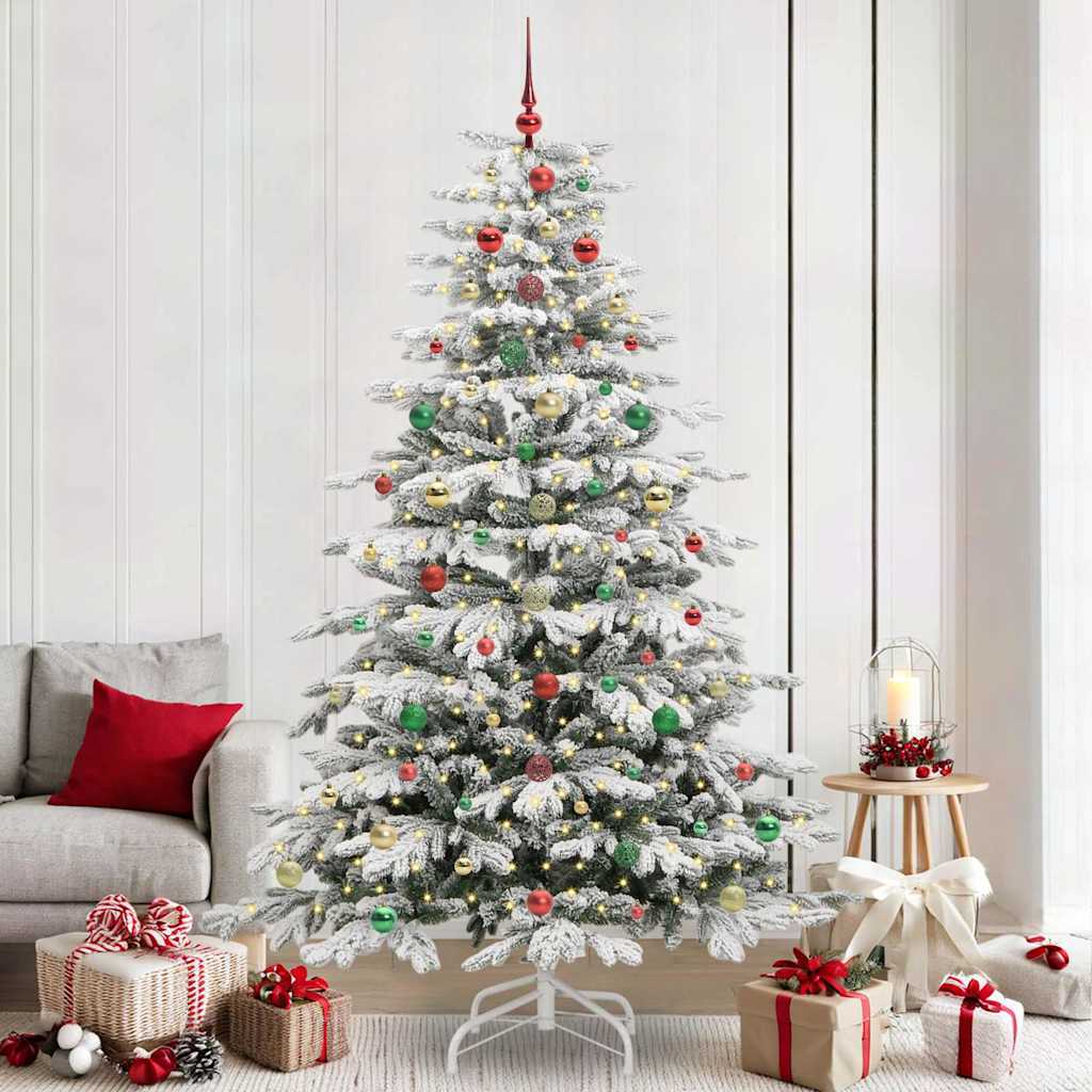 Artificial Hinged Christmas Tree White 240 cm PE and PVC