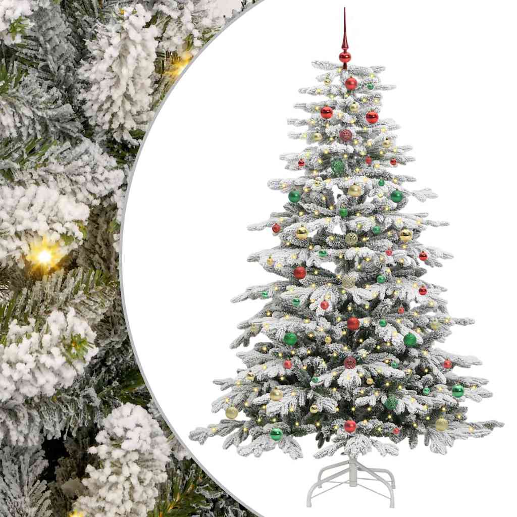 Artificial Hinged Christmas Tree White 240 cm PE and PVC