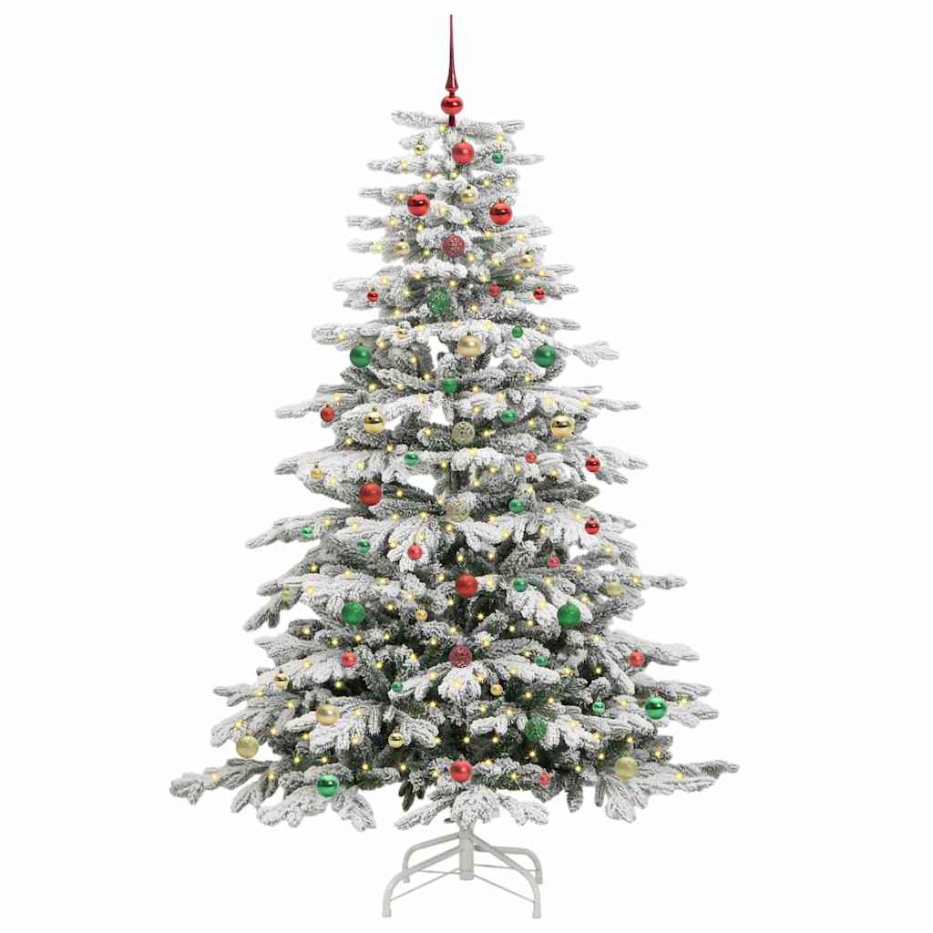 Artificial Hinged Christmas Tree White 240 cm PE and PVC