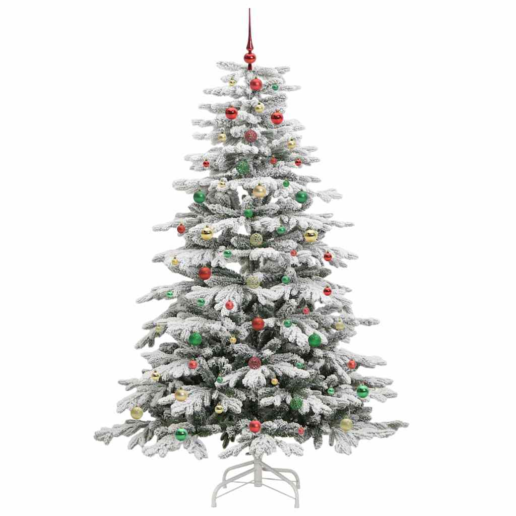 Artificial Hinged Christmas Tree White 240 cm PE and PVC