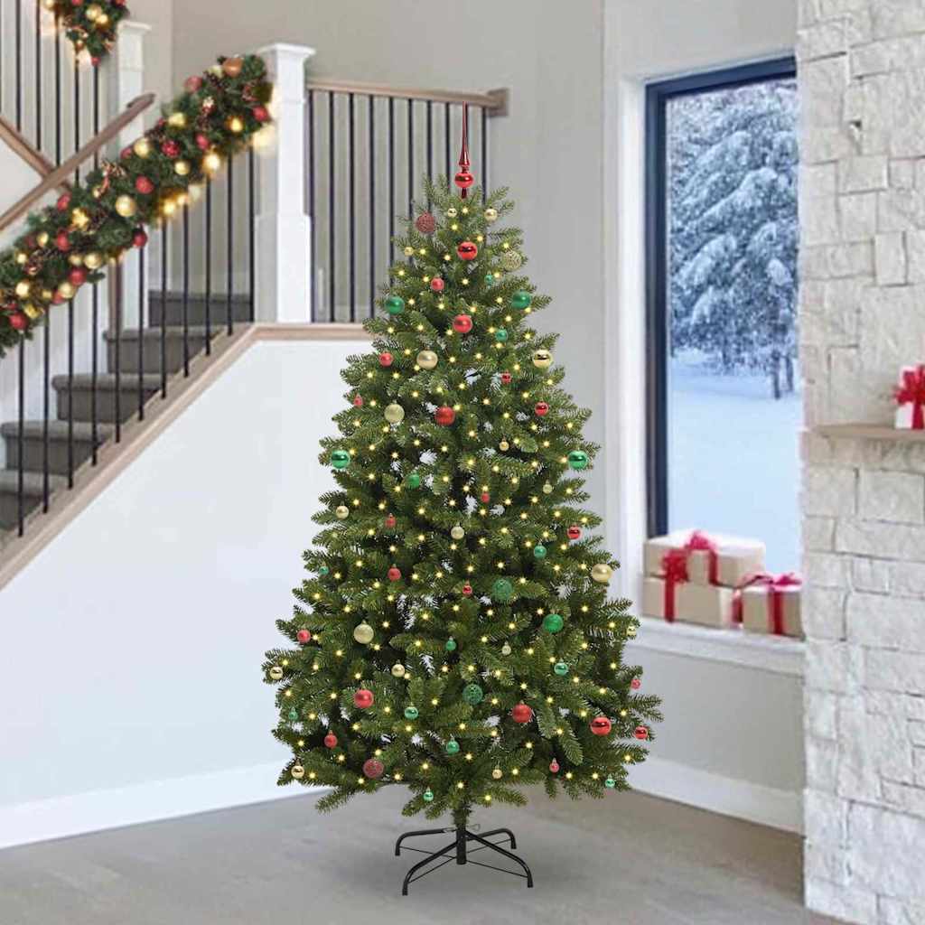 Artificial Christmas Tree with Stand Green 240 cm PVC and Metal