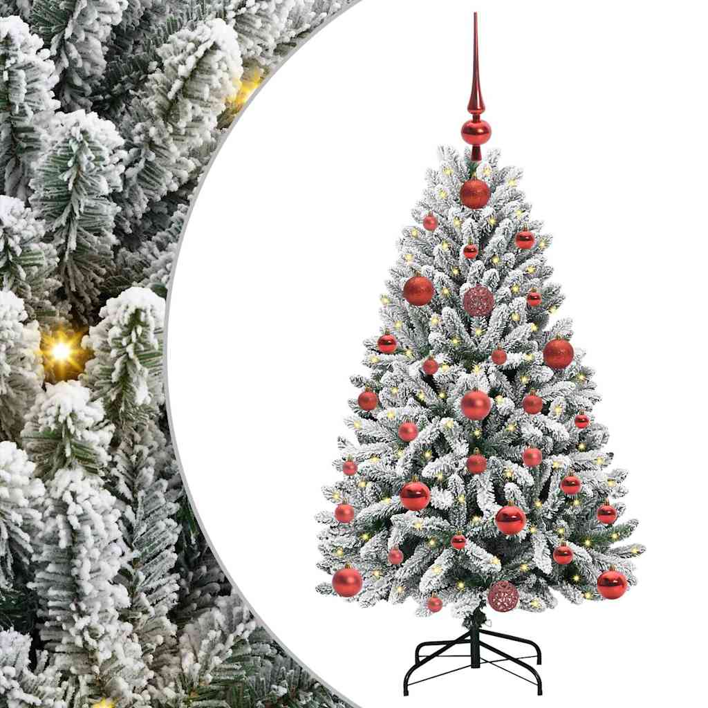 Artificial Christmas Tree Green and White 120 cm PVC and Metal