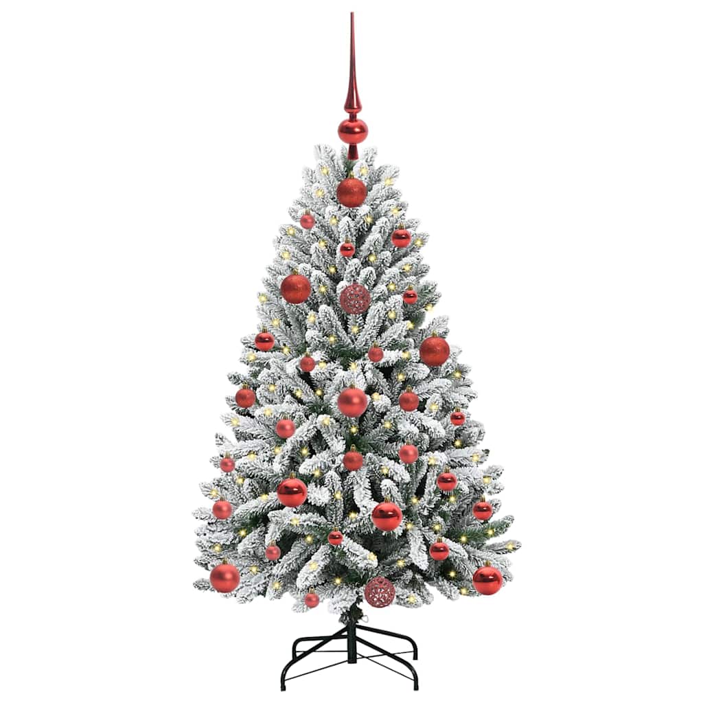 Artificial Christmas Tree Green and White 120 cm PVC and Metal