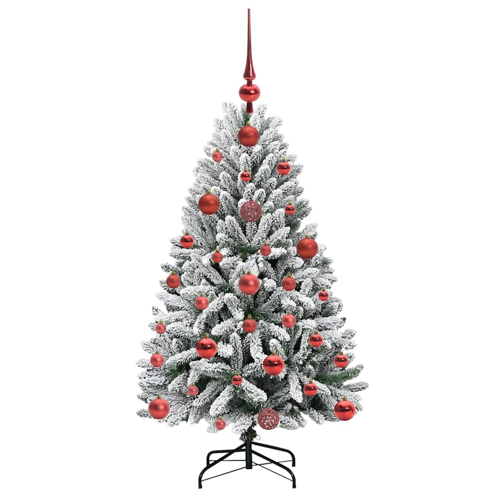 Artificial Christmas Tree Green and White 120 cm PVC and Metal
