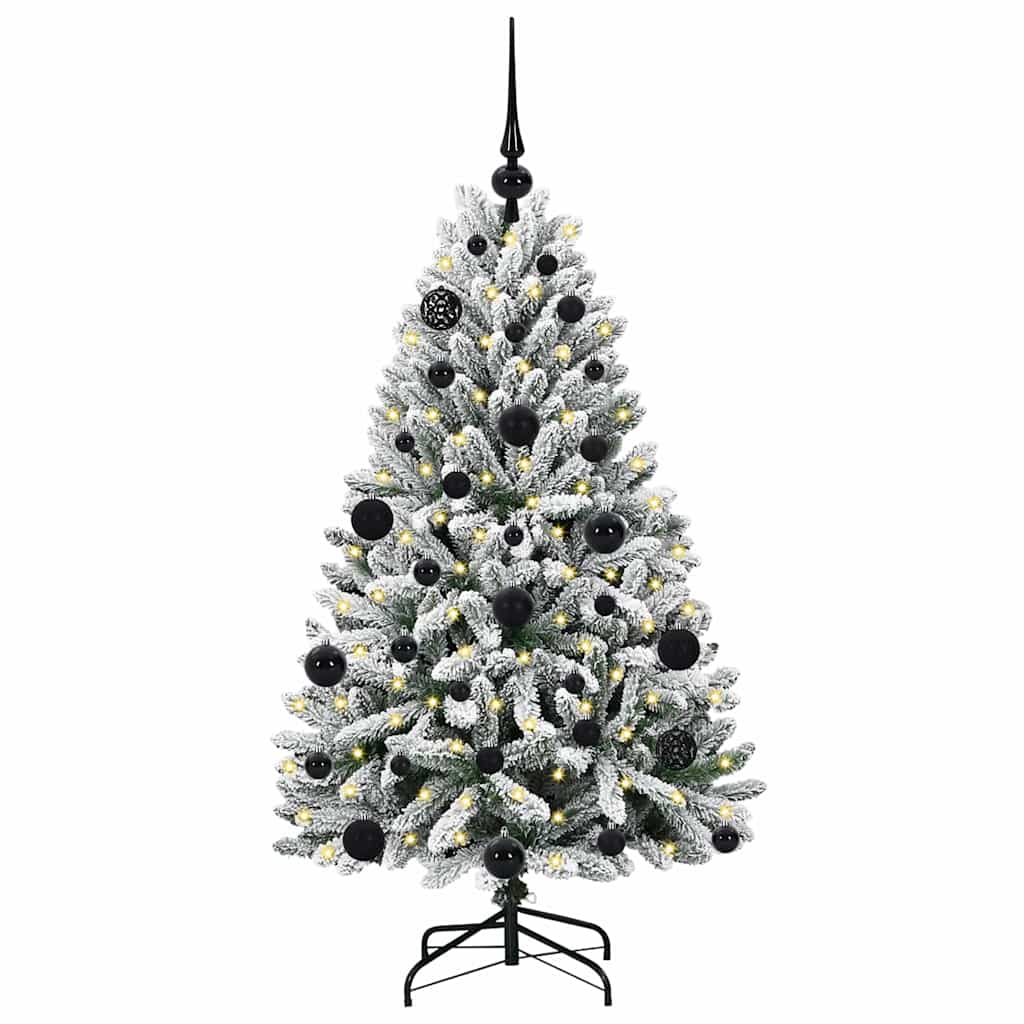 Artificial Christmas Tree Green and White 120 cm PVC and Metal