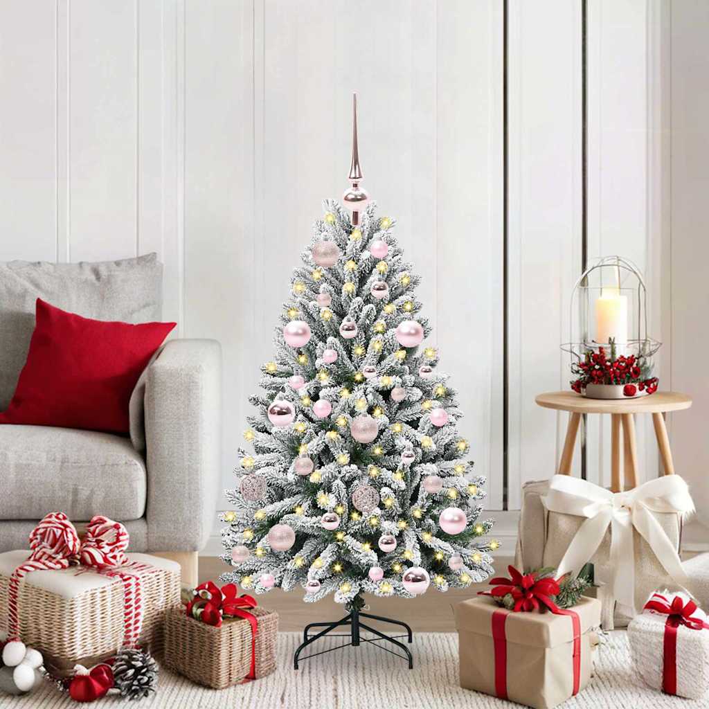 Artificial Christmas Tree Green and White 120 cm PVC and Metal