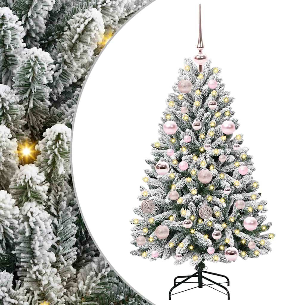 Artificial Christmas Tree Green and White 120 cm PVC and Metal