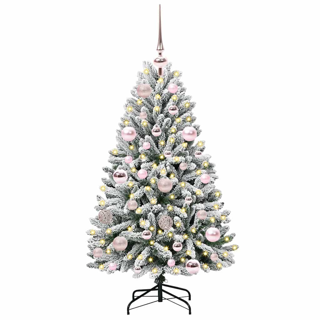 Artificial Christmas Tree Green and White 120 cm PVC and Metal