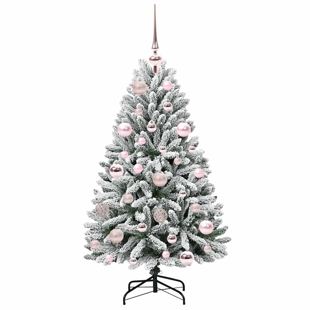 Artificial Christmas Tree Green and White 120 cm PVC and Metal
