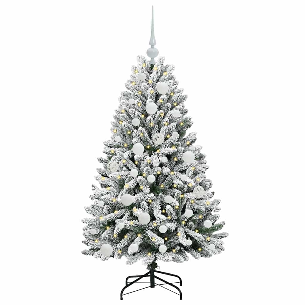 Artificial Christmas Tree Green and White 120 cm PVC and Metal