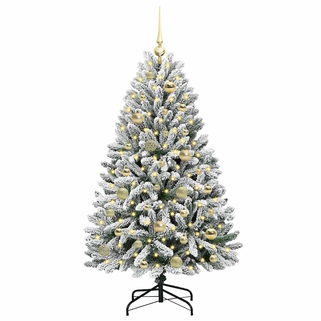 Artificial Christmas Tree Green and White 120 cm PVC and Metal