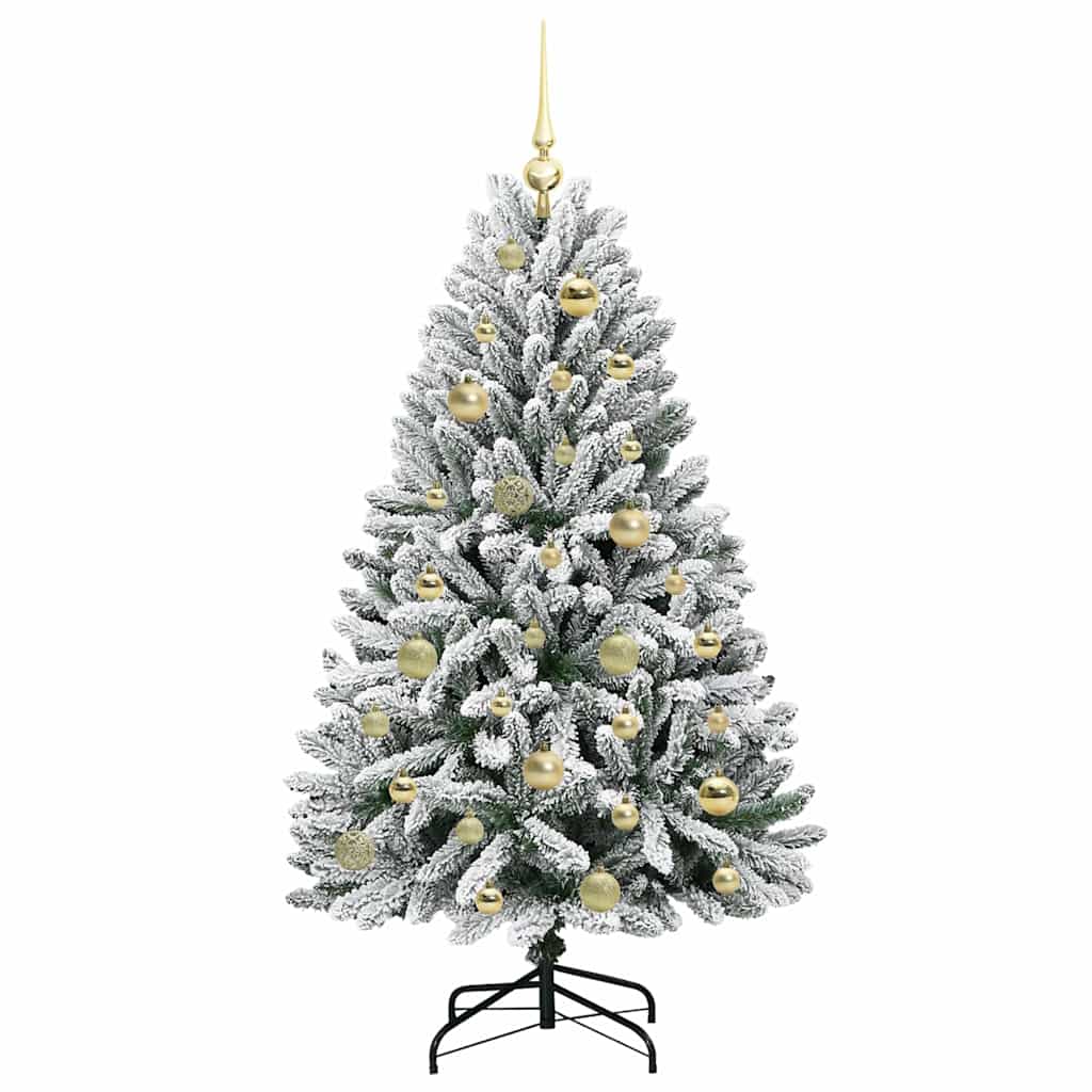 Artificial Christmas Tree Green and White 120 cm PVC and Metal
