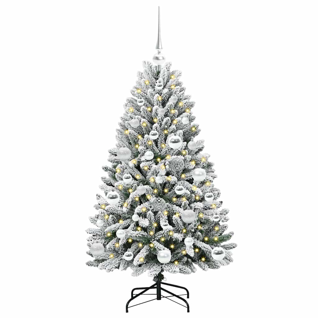 Artificial Christmas Tree Green and White 120 cm PVC and Metal