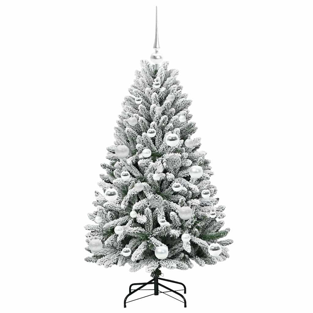 Artificial Christmas Tree Green and White 120 cm PVC and Metal
