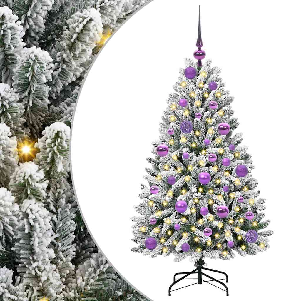 Artificial Christmas Tree Green and White 120 cm PVC and Metal