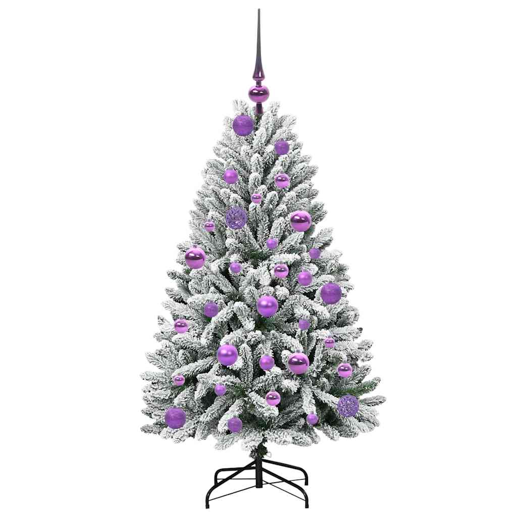 Artificial Christmas Tree Green and White 120 cm PVC and Metal