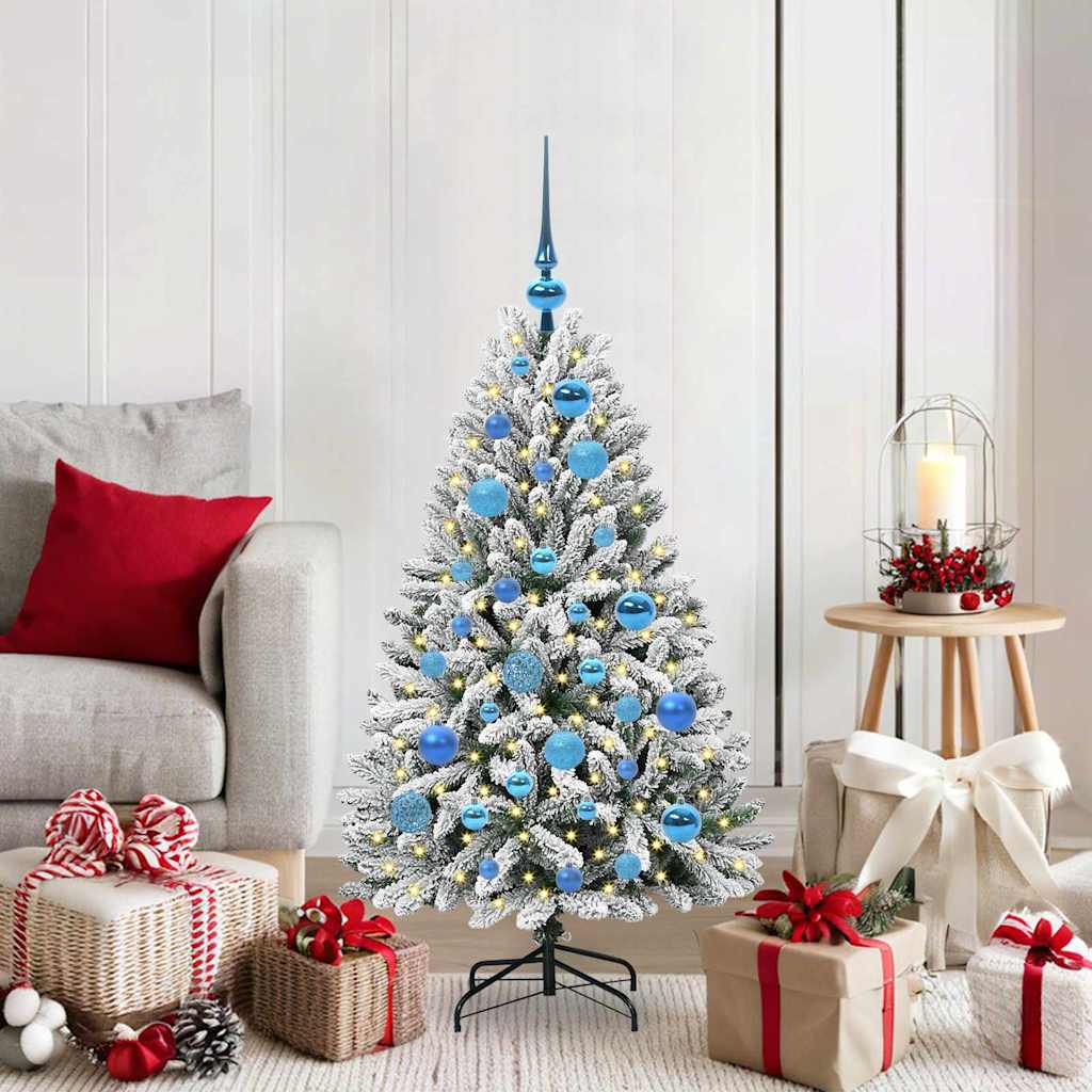 Artificial Christmas Tree Green and White 120 cm PVC and Metal