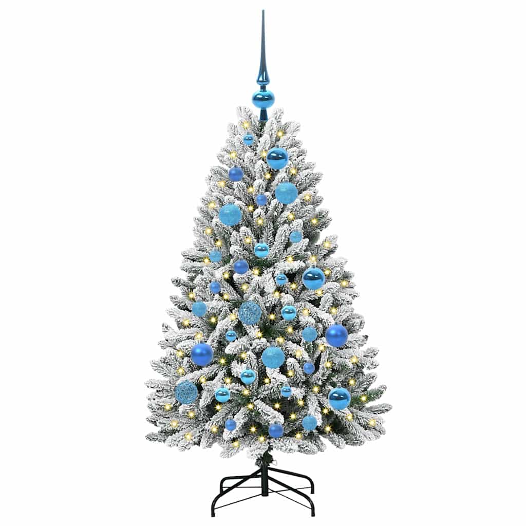 Artificial Christmas Tree Green and White 120 cm PVC and Metal