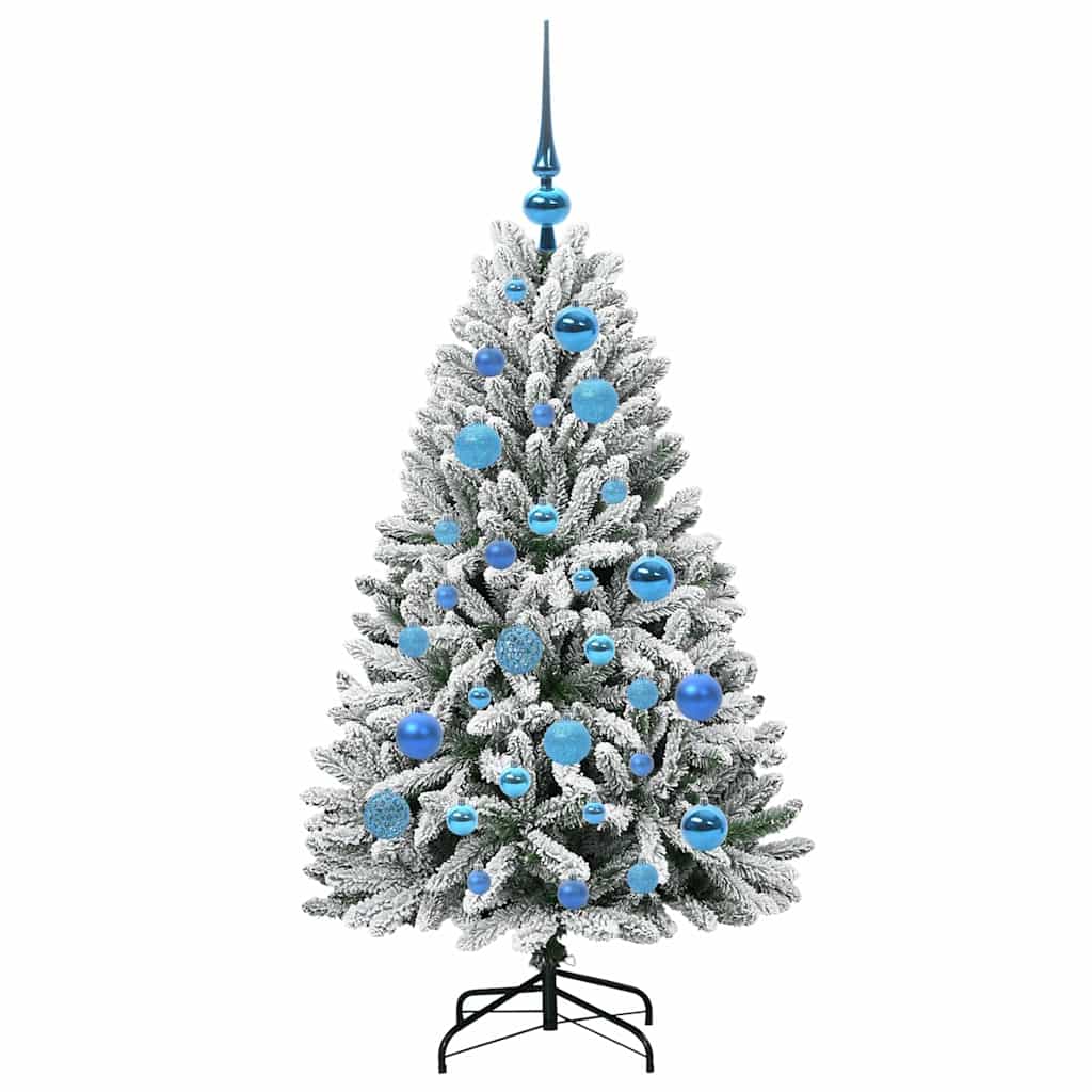 Artificial Christmas Tree Green and White 120 cm PVC and Metal
