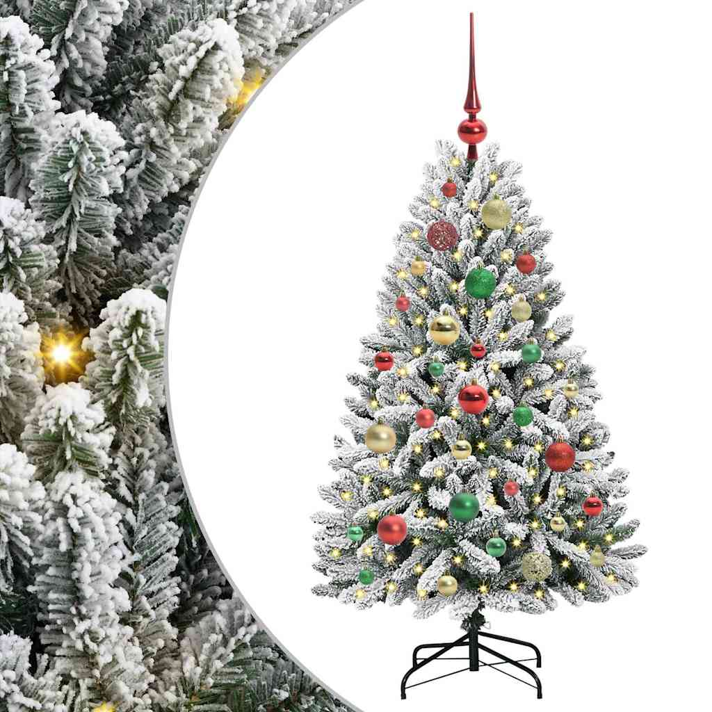 Artificial Christmas Tree Green and White 120 cm PVC and Metal