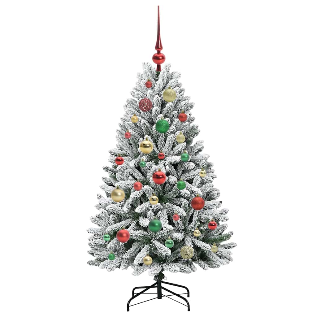 Artificial Christmas Tree Green and White 120 cm PVC and Metal