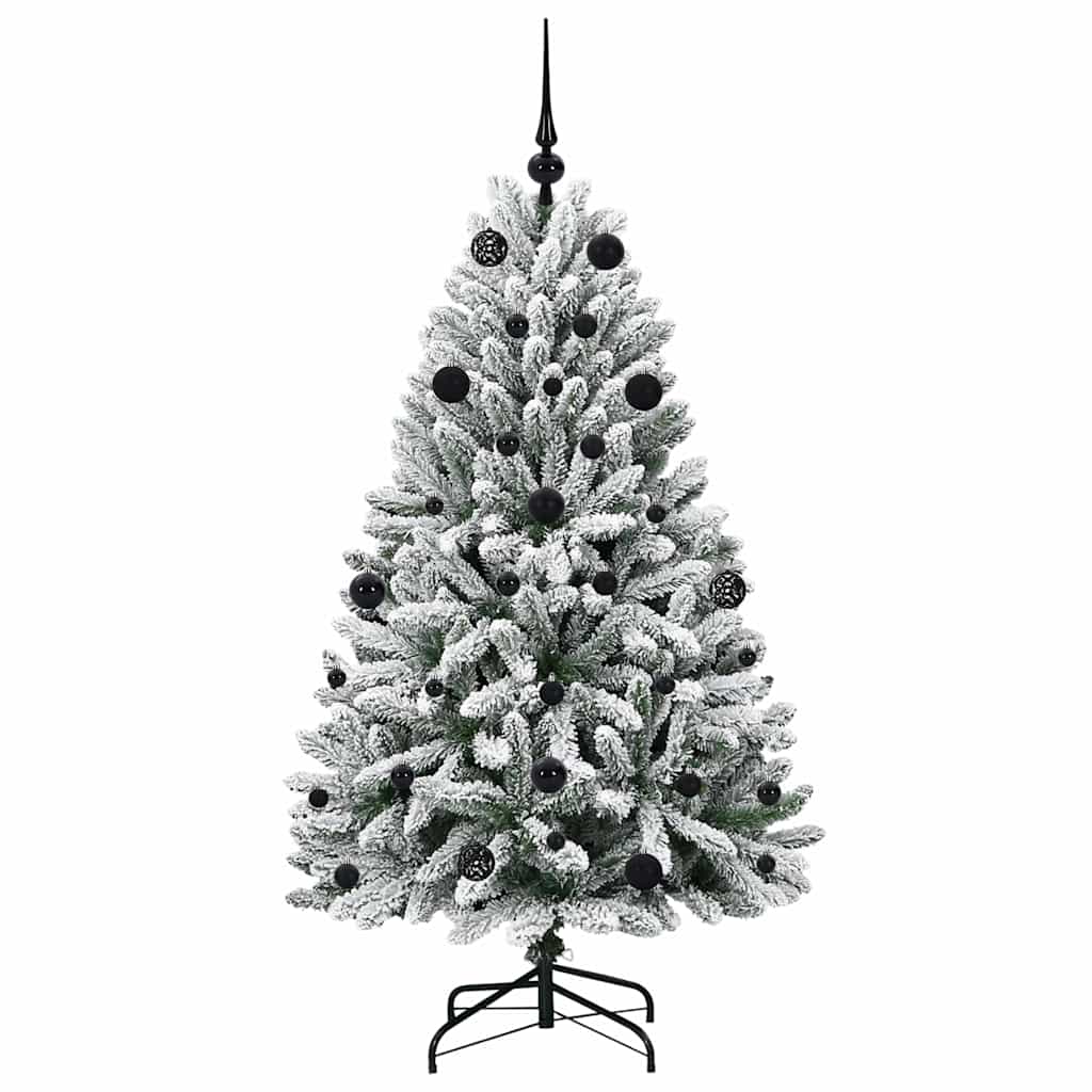 Artificial Christmas Tree Green and White 150 cm PVC and Metal