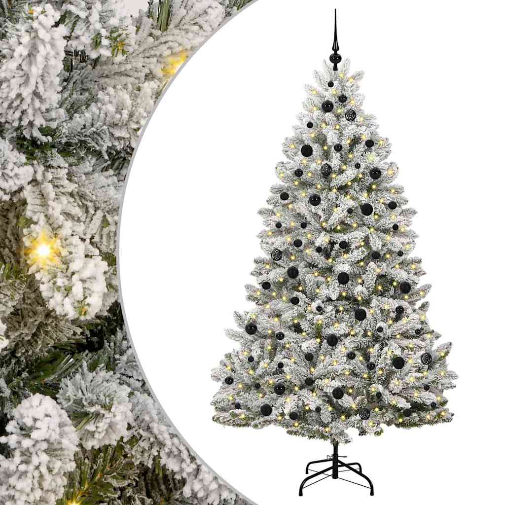 Artificial Christmas Tree Green and White 210 cm PVC and Metal
