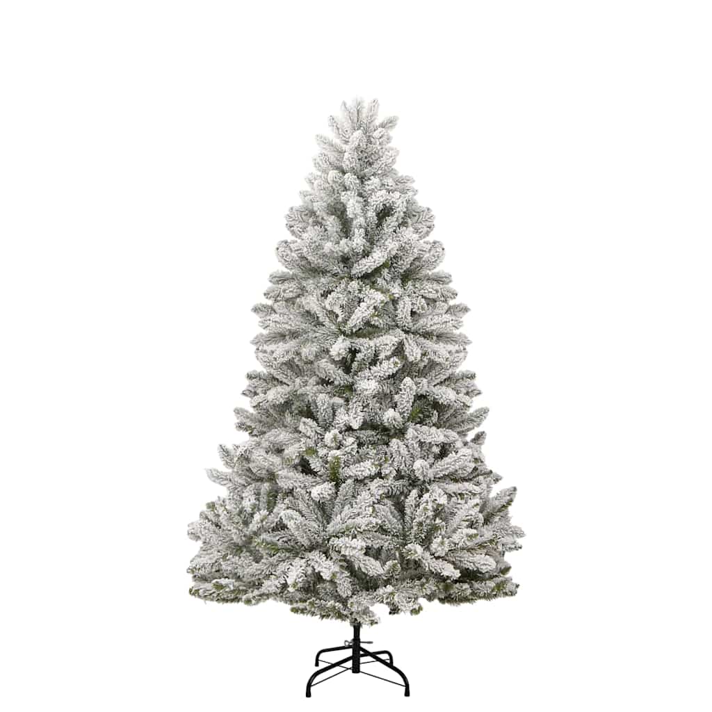 Artificial Christmas Tree Green and White 210 cm PVC and Metal