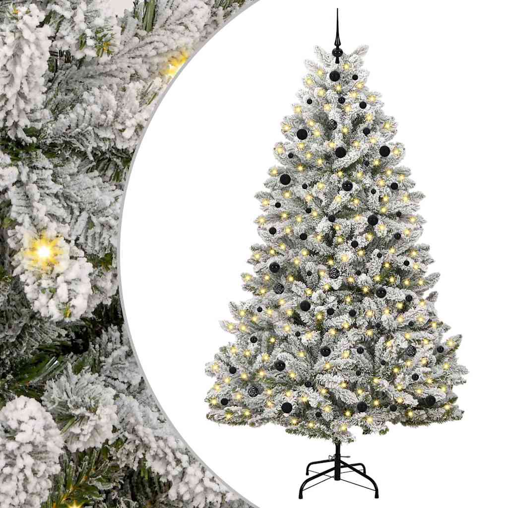 Artificial Christmas Tree Green and White 240 cm PVC and Metal