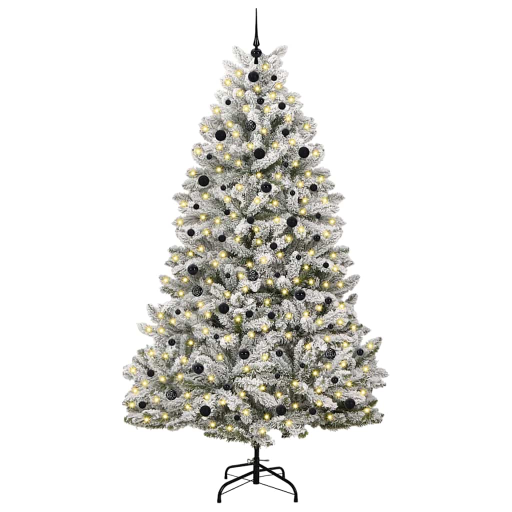 Artificial Christmas Tree Green and White 240 cm PVC and Metal