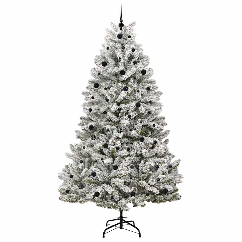 Artificial Christmas Tree Green and White 240 cm PVC and Metal