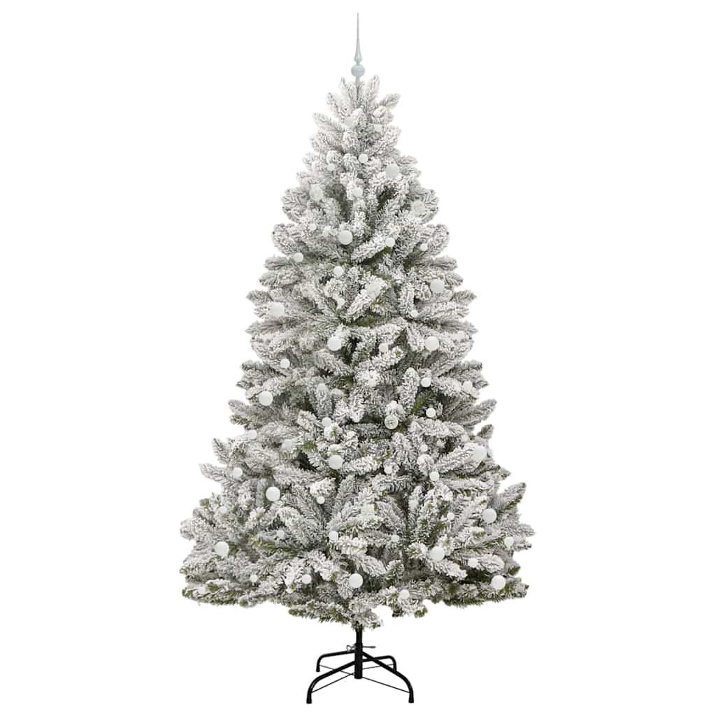 Artificial Christmas Tree Green and White 240 cm PVC and Metal