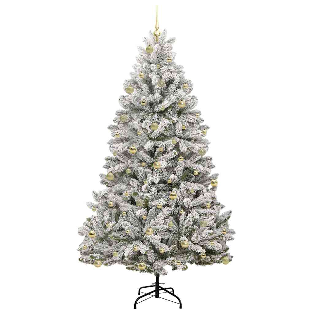 Artificial Christmas Tree Green and White 240 cm PVC and Metal