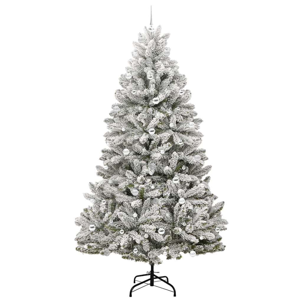 Artificial Christmas Tree Green and White 240 cm PVC and Metal