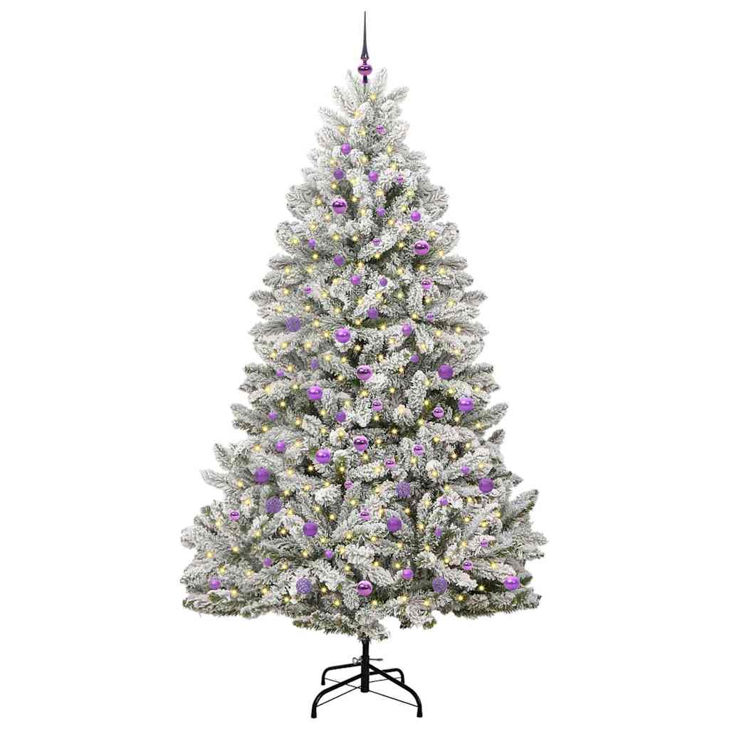 Artificial Christmas Tree Green and White 240 cm PVC and Metal