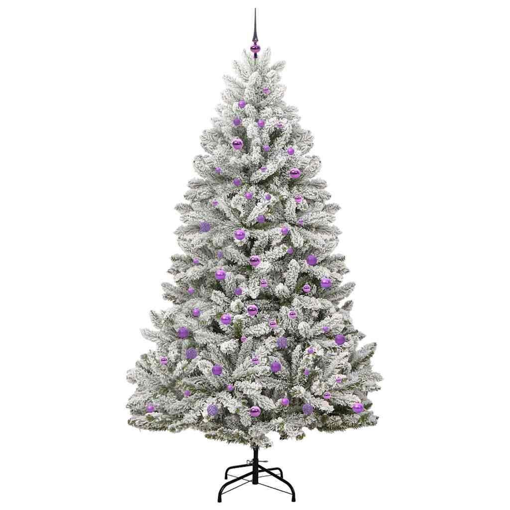 Artificial Christmas Tree Green and White 240 cm PVC and Metal