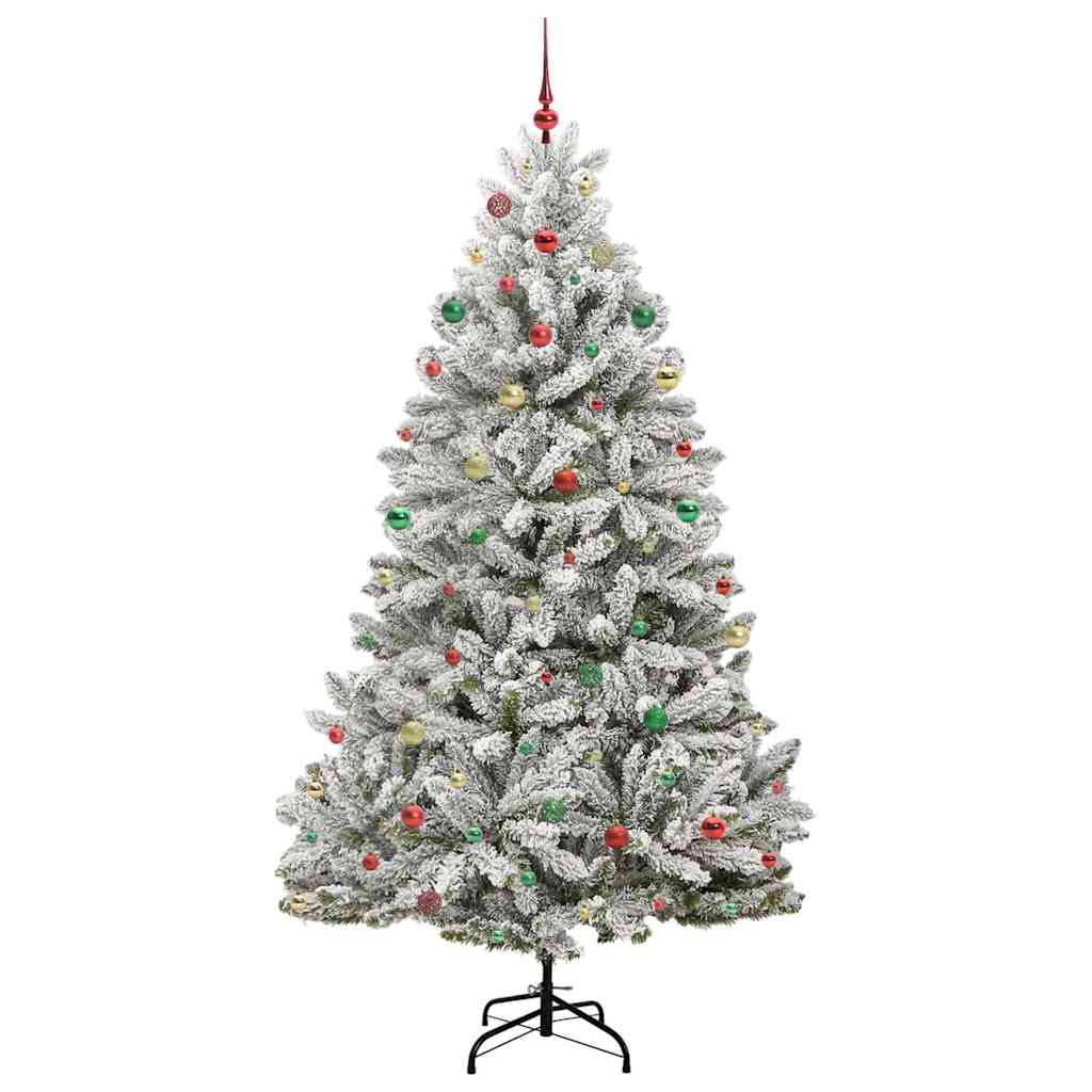 Artificial Christmas Tree Green and White 240 cm PVC and Metal