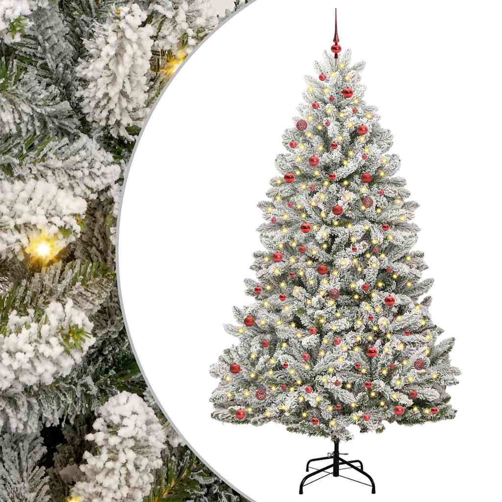 Artificial Christmas Tree Green and White 270 cm PVC and Metal
