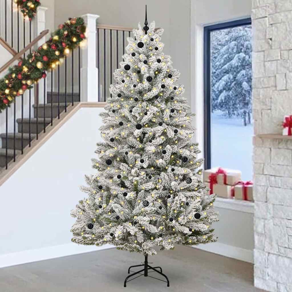 Artificial Christmas Tree Green and White 270 cm PVC and Metal