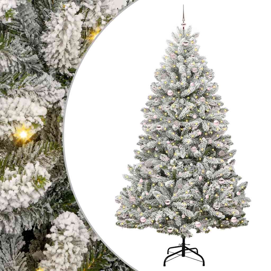 Artificial Christmas Tree Green and White 270 cm PVC and Metal