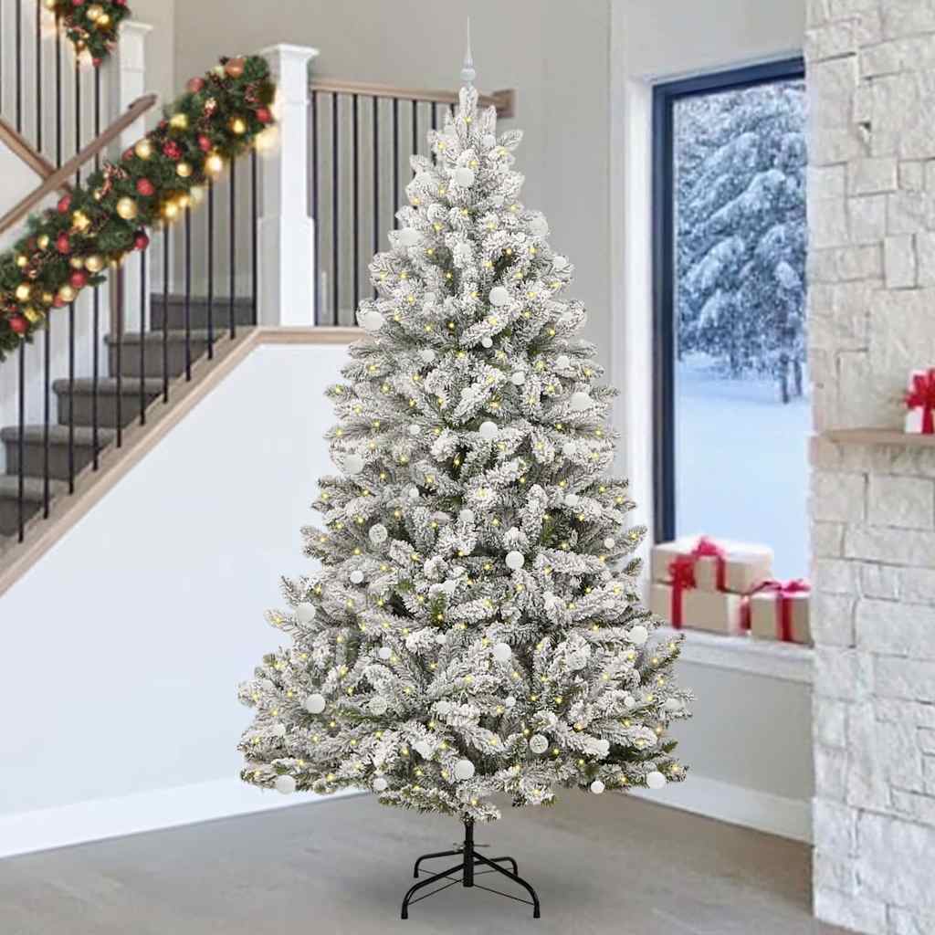 Artificial Christmas Tree Green and White 270 cm PVC and Metal
