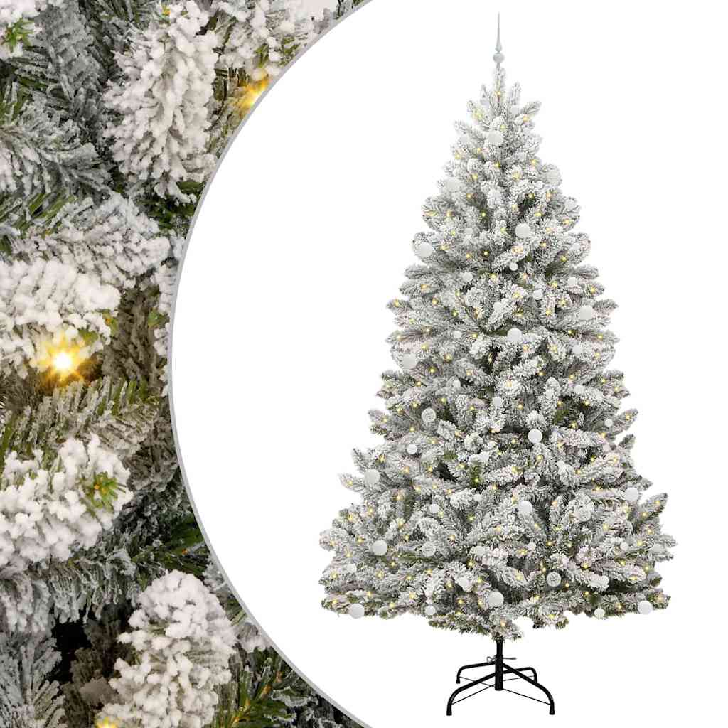 Artificial Christmas Tree Green and White 270 cm PVC and Metal