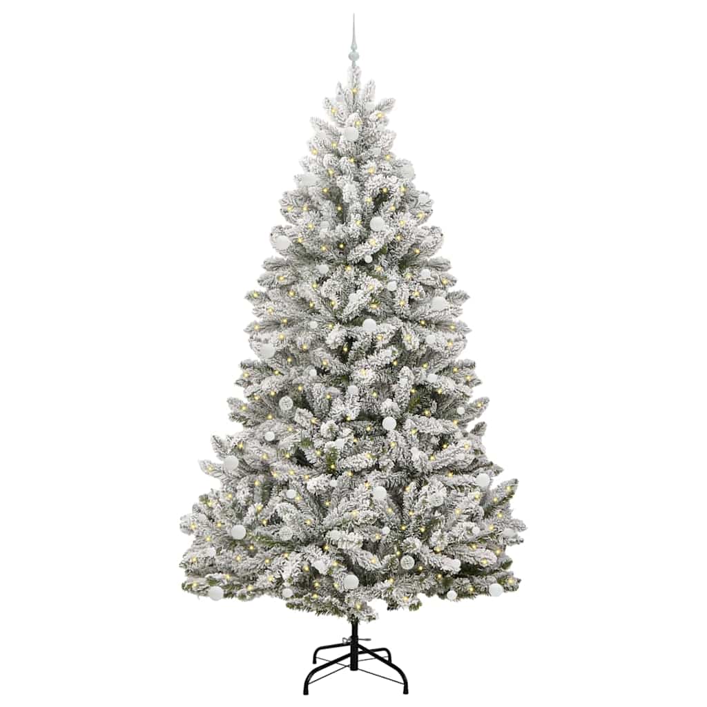 Artificial Christmas Tree Green and White 270 cm PVC and Metal